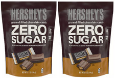 Hershey's Zero Sugar Caramel Filled Chocolate Candy Aspartame Free 2 Pack