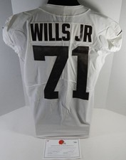 2020 Cleveland Browns Jedrick Wills Jr #71 Game Used White Practice Jersey 50 4
