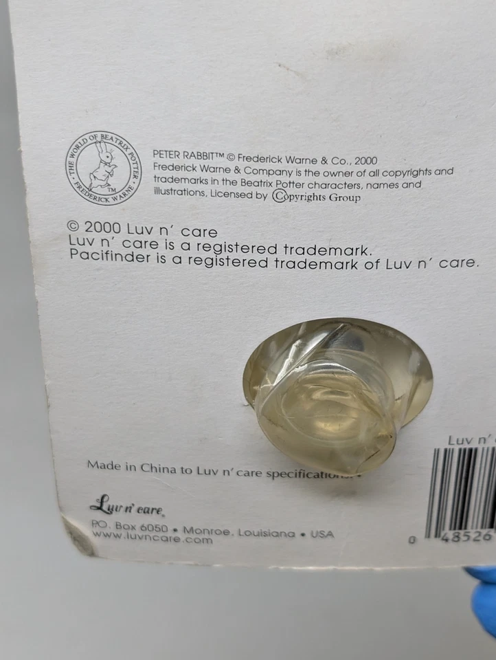 VINTAGE Peter Rabbit Baby Luv n' Care Pacifier Set Beatrix Potter Y2K 2000 - Image 3 of 4
