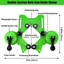 17pcs Diamond Hole Saw Drill Bit Set W/ Dual Suction Cup Guide Fixture New