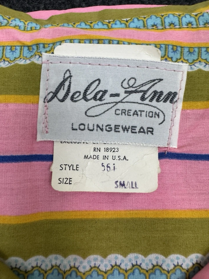 Abrigo de casa de colección años 60’s/70’s Mod MCM Dela-Ann Loungewear psicodélico groovy bata Foto 4 de 4