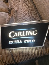Vintage Carling Extra Cold Mains Light Up Pub Mancave Bar Sign Illuminated