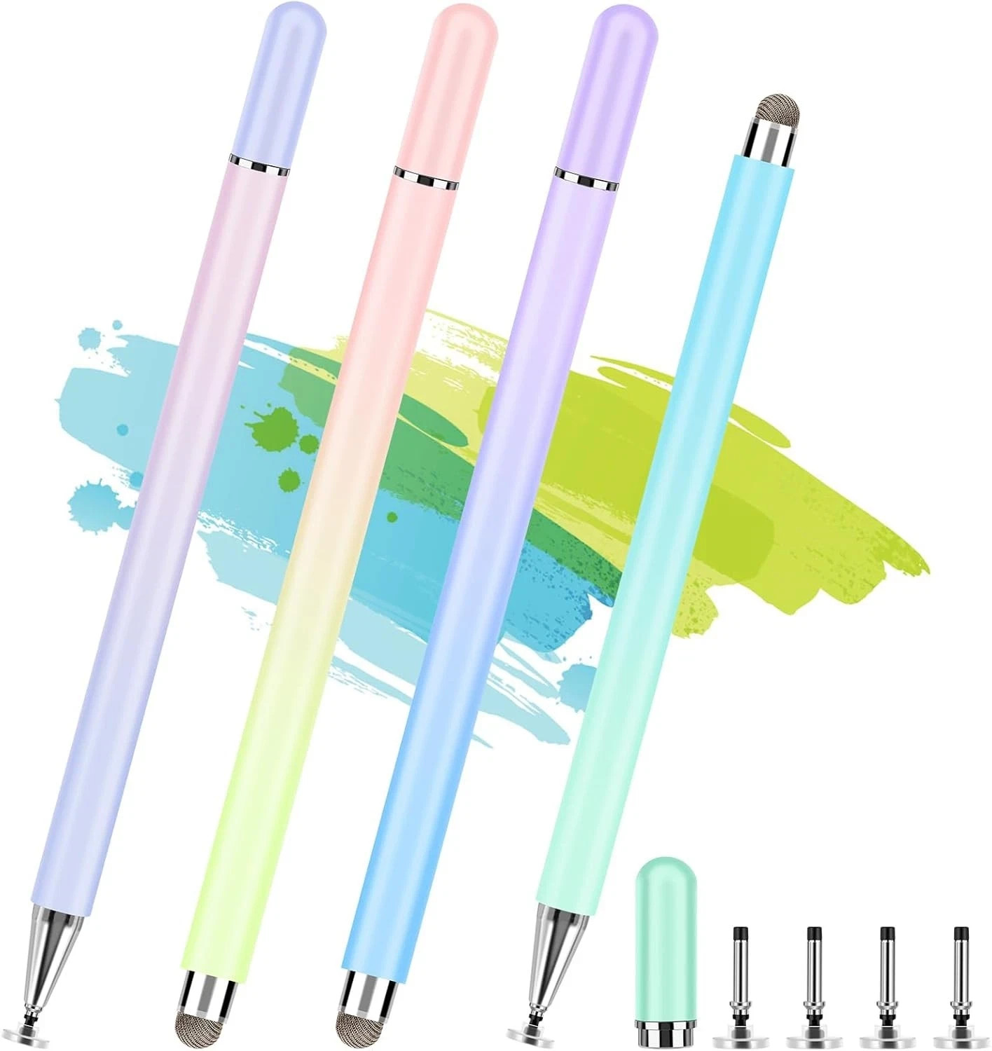 4-Pack Touch Screen Stylus Pens with High-Precision Disc Tips & Gradient Design-image