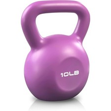 10lb Vinyl Coated Kettlebell Set with Comfy Grip for Full Body Workout
