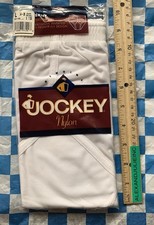 Vtg 1996 Mens Size L 36-38 Jockey Nylon Fly Front Brief 1031 WHITE Underwear