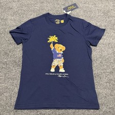 NWT Boys Polo Ralph Lauren Navy Polo Bear T-Shirt Size 7 Fireworks USA