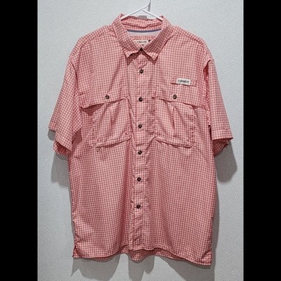 Magellan Short Sleeve Button Up Shirt Sz Large Fishing Relaxed Fit Moisture Wick