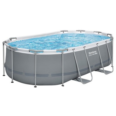 Steel Pro MAX  Solo Pool ohne Zubehör 427 x 250 x 100 cm , grau, oval