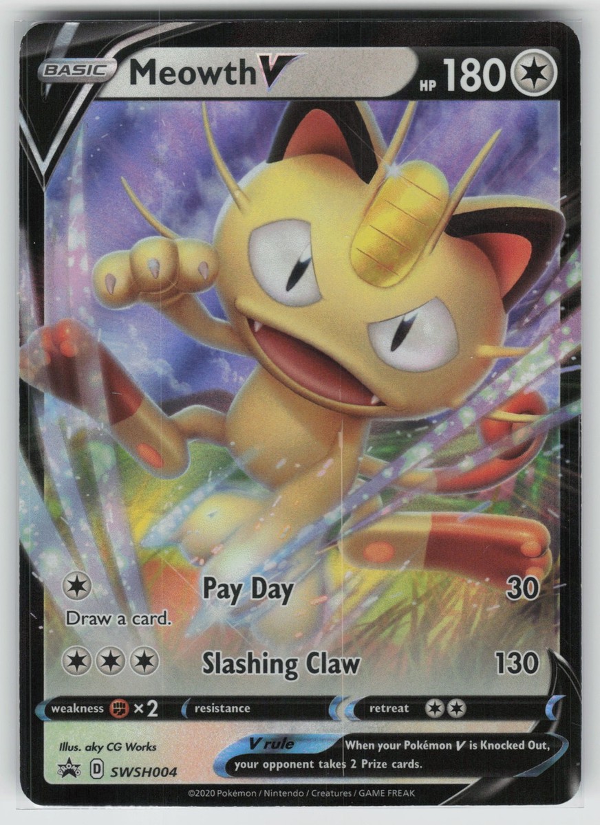 Meowth V Promo SWSH: Sword & Shield Promo Cards SWSH004 NM | eBay