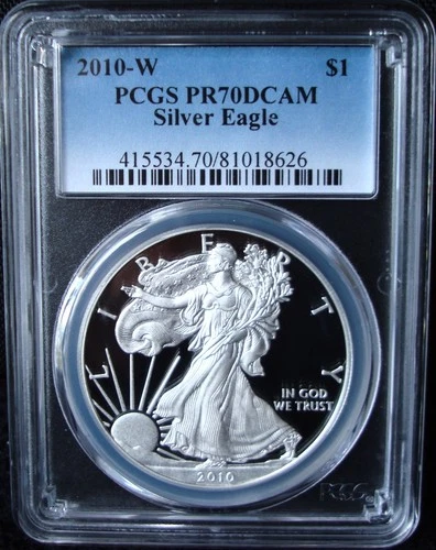 2010-W 1oz Silver American Eagle Dollar - PCGS PR 70 DCAM