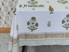 Block Print table linen Custom Cotton Table cloth for wedding party event