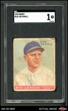1933 Goudey #165 Joe Sewell Yankees HOF SGC 1 - POOR