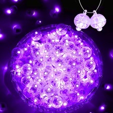 200x Purple Mini LED Balloon Lights, Long Standby Time, Party Decor
