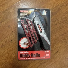Vintage Sears Craftsman Nos Auto Loading Utility Knife 94850 20 Blade and pouch 