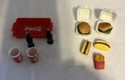 Vintage Barbie Doll Play Food Coca Cola and Fast Food Hamburger Hotdog Fries