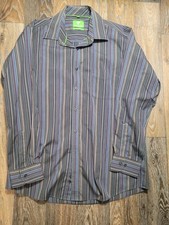 Forsyth Of Canada Mens Large Long Leeve Button Down Striped Multi Color Non Iron