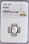 1957 Roosevelt Dime Proof NGC PF 69 STAR PR 69* Frosty Silver Coin 10C