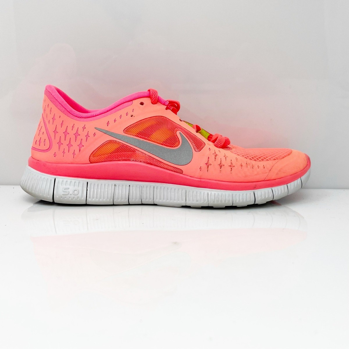 NIKE FREE RUN＋3 Size 7 - Nike Free Run+ 3 Hot Punch Reflect Silver W for