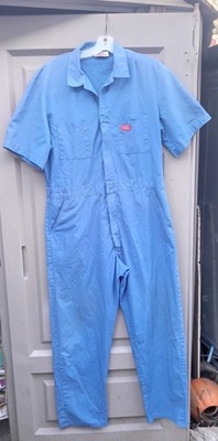 Vintage Dickies Jumpsuit Coveralls Mens Reg Mechanic Farm Work Trucker Blue 