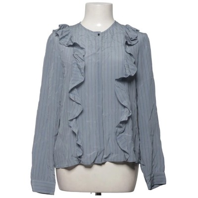 Custommade, Bluse, Größe: 42, Blau, Seide, Nadelstreifen, Damen #zjM