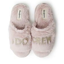 Zapatillas de novia y dama de honor Dearfoams para mujer (M, I Do Crew malva pálido)