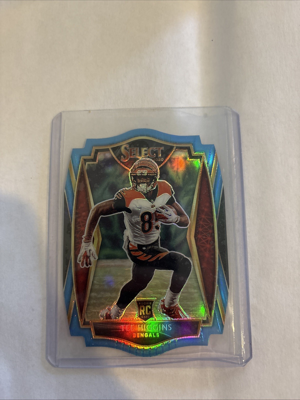 2020 Panini Select - Premier Level Tee Higgins #160 Blue Prizm Die-Cut (RC)