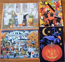 Halloween Greeting Card Lot 4 Leanin Tree Unused W/Envelopes