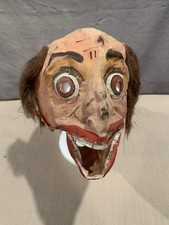 Vintage Paper Mache Halloween Mask Creepy Scary Mask Collector Ear Loops