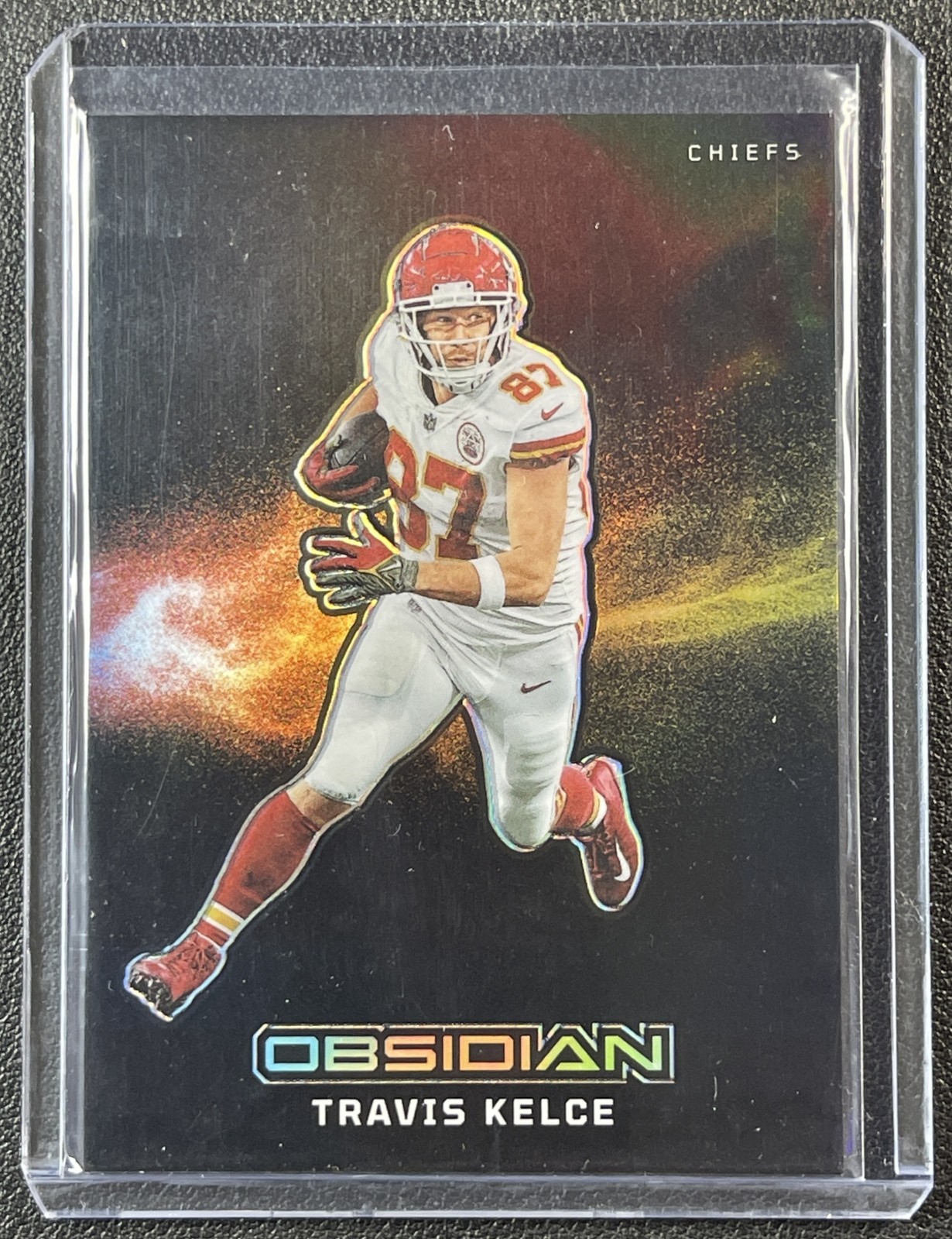 TRAVIS KELCE 2023 PANINI OBSIDIAN #2 BLACK COLOR BLAST SSP CHIEFS