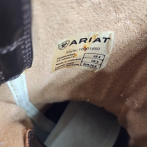 Ariat Heritage Cowboy Style Leather Womens Boots Brown US4/AU4 Embroidered - Picture 10 of 11