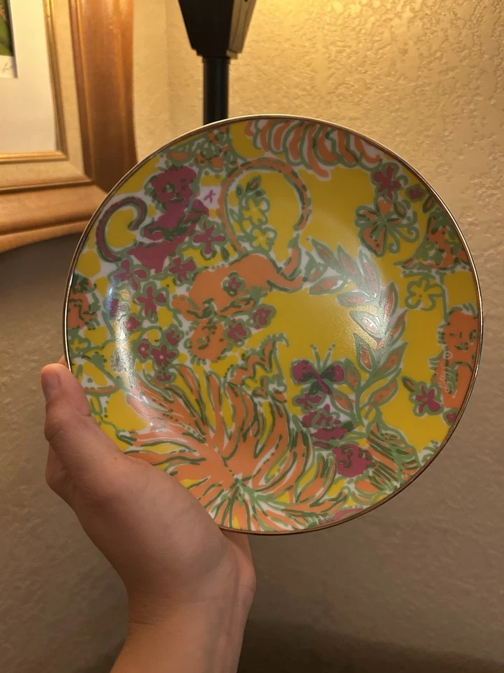 Салат Lilly Pulitzer десерт закуска дюймовые тарелки с золотой отделкой набор из 4 - Изображение 4 из 4