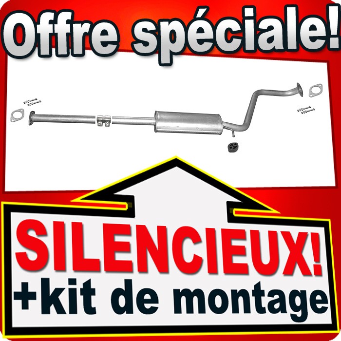 Silencieux intermédiaire en acier aluminisé pour Hyundai Getz moteurs essence