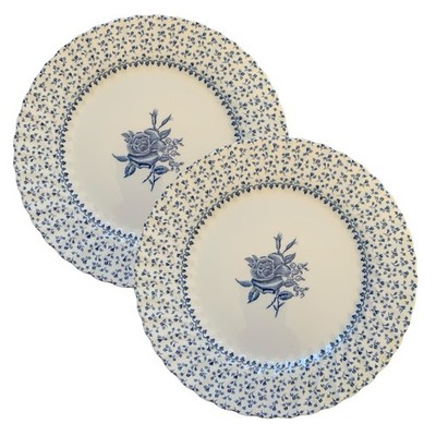 2 Royal Victoria Rose Bouquet Dinner Plates 9.75  Made in England