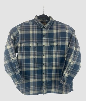 RedHead Flannel Shirt Mens 2XLT Blue Plaid Big Tall Button Up Long Sleeve