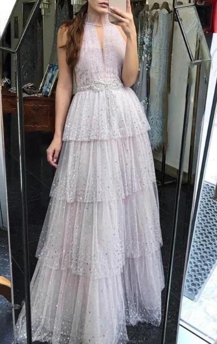 HBH Brautmode I Abendkleid A-Linie Glitzer m. Schnürung Gr.36,38 - Bild 2 von 4