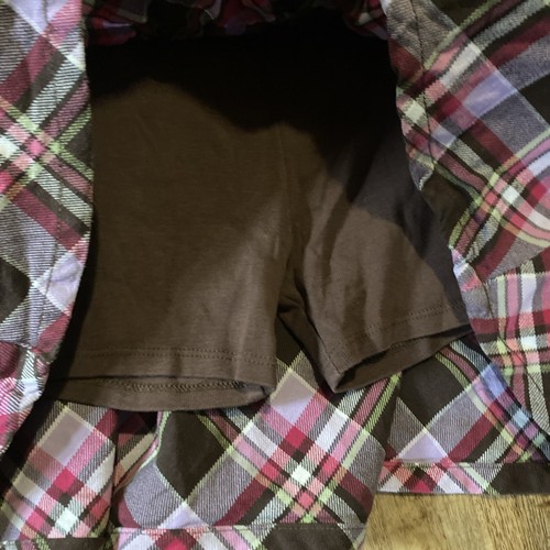 Gymboree Girls Plaid Pink Brown Green Skirt Size 9 Adjusters - Picture 9 of 10