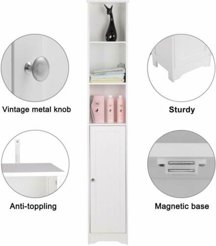 67'' Freestanding Floor Bathroom Storage Cabinet Narrow Slim Tall Tower Cabinet - Picture 3 of 8