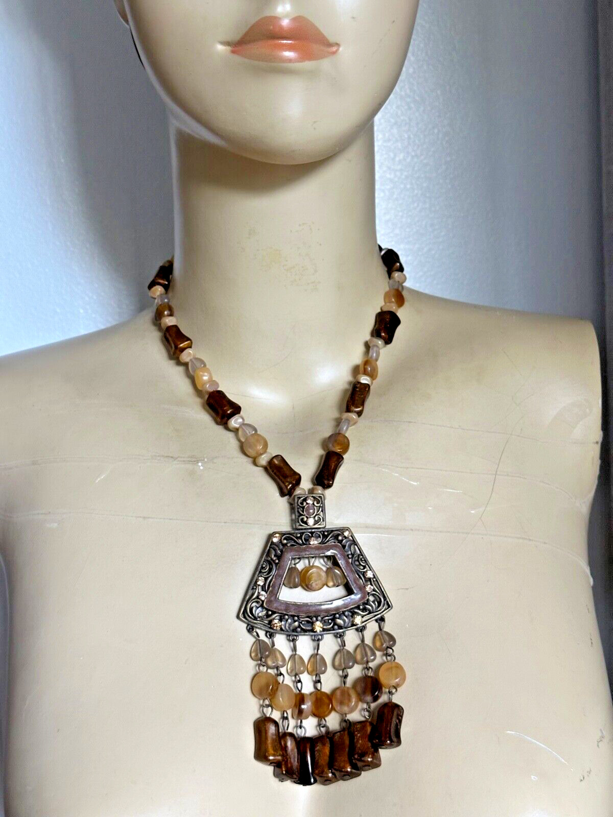 Beautiful Vintage French creator Necklace - Plast… - image 1
