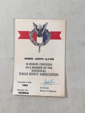 1993 National Eagle Scout Association membership card BSA Paperwork
