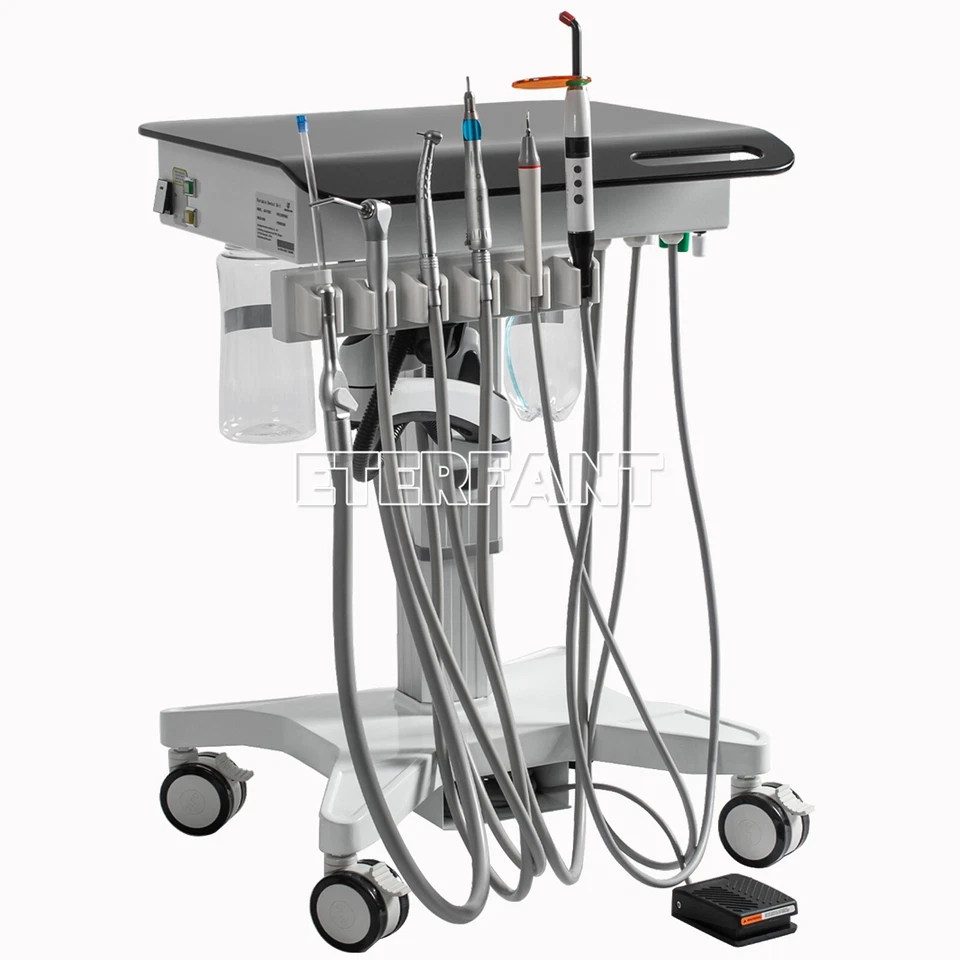 Carrinho de entrega móvel odontológico GU-P302S sistema de unidade de tratamento ajustável 4 furos EUA - Imagem 4 de 4