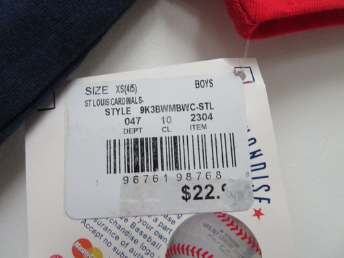 Boys St. Louis Cardinals Short Sleeve Shirt Blue Size XS 4/5 NWT - Picture 3 of 5