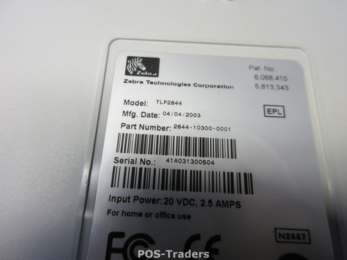 Zebra TLP2844 USB Parallel Serial INCL PSU Direct Thermal Transfer Label Printer - Bild 3 von 3