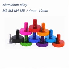 M2-M5/4-10mm Aluminium alloy Flat Knurled Thumb Screws PC Case Hand Grip Bolts