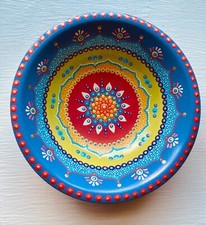 Exquisite new OOAK hand painted wooden bowl mandala