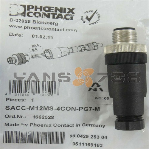 1PCS Phoenix Contact Connector SACC-M12MS-4CON-PG 7-M 1662528 new