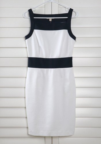BANANA REPUBLIC NWT $120 Ponte Stretch Contrast Square Neck Dress Size 2 - Picture 5 of 6