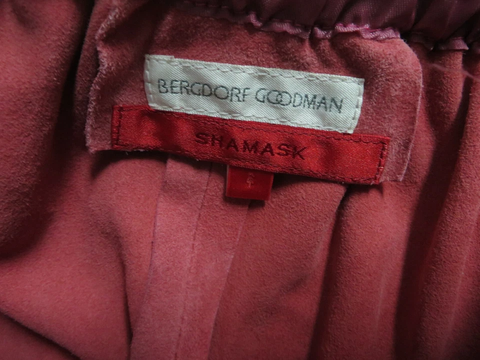 SHAMASK 麂皮绒皮革直筒弹性腰橙色珊瑚裤尺寸 2 — 第 3/4 张图片