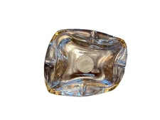 Organic Shape Mcm Thick Glass Cigarette Ashtray Free Form Amoeba