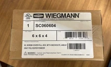 Wiegmann Hubbell Enclosure SC060604 Screw Covered Metal Box with Knockouts 6x6x4