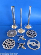 #32 COMBO Meat Grinder plates knife & Sausage stuffer tube Hobart 4332 4046 4532